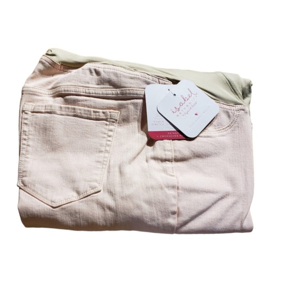 ✨NWT! Crossover panel maternity pale peach skinny jeans ✨ - Picture 4 of 4